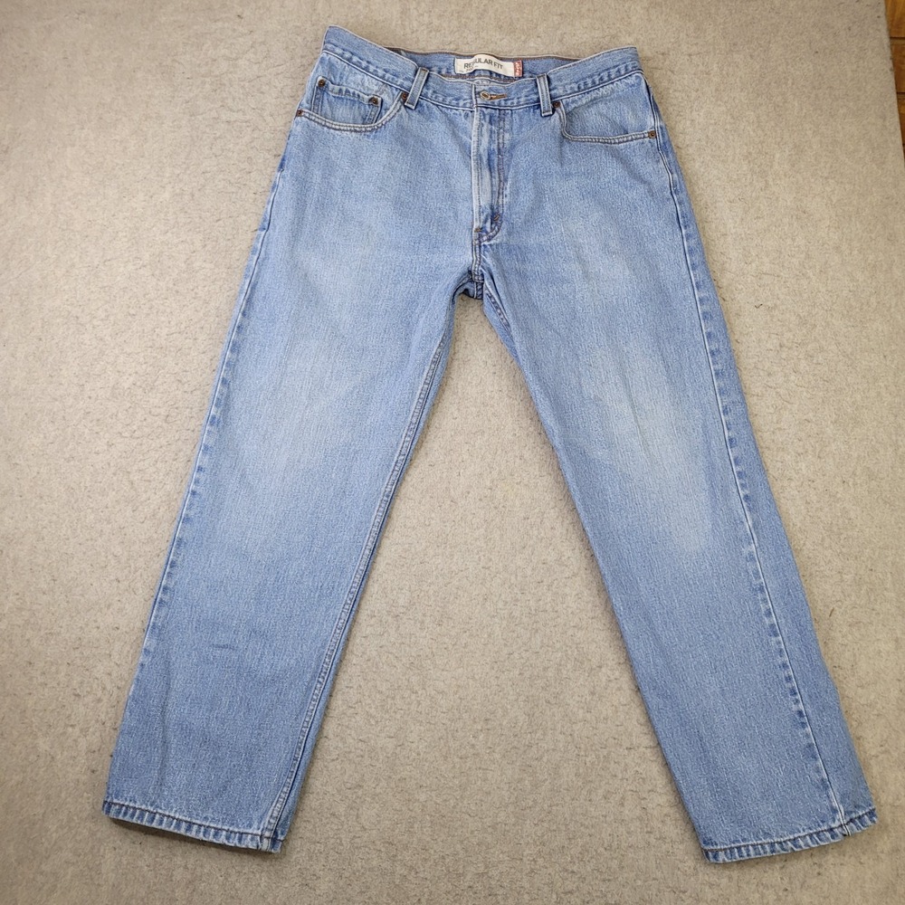 VTG Levis 505 Jeans Mens 36x30 Blue Denim Regular Straight Leg Y2k Distressed